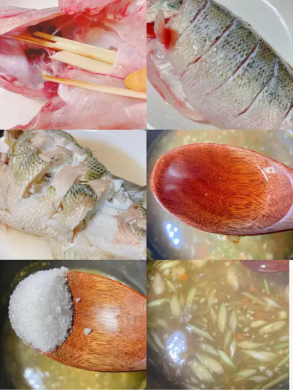 泰式青檸蒸鱸魚，酸辣滑嫩的魚肉，太好吃了！